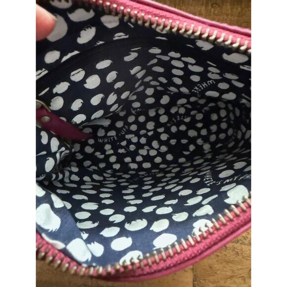 White Stuff Crossbody Bag Womens Mini Dark Purple Mini Fern Pebbled Leather - Picture 9 of 14